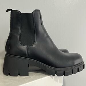 GBG Los Angeles Black Chunky Moto Boot 9.5